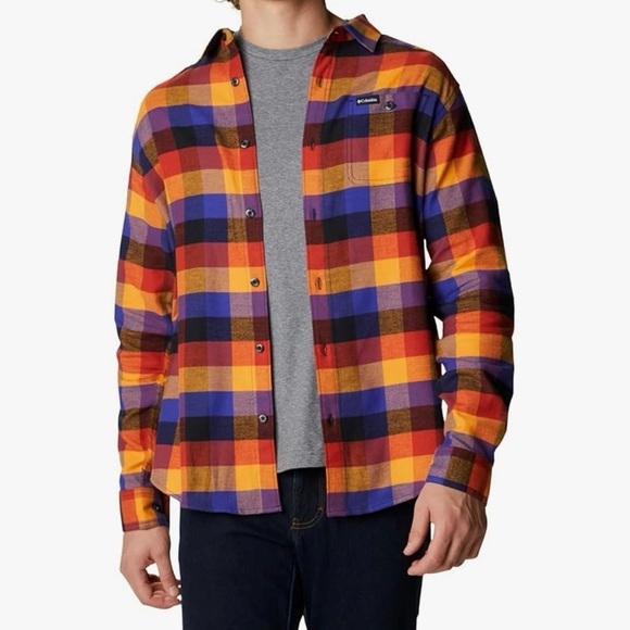 Columbia Men’s Plaid Cornell Woods Flannel Size M - Picture 2 of 7